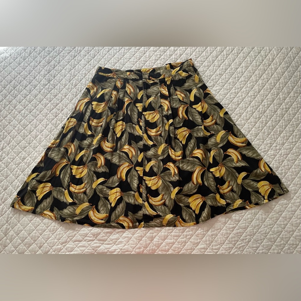 Forever 21 Plus Size Banana Print Skirt 1X
